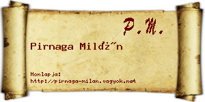 Pirnaga Milán névjegykártya